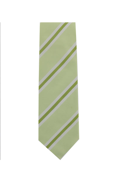 Cesare Attolini Green Striped Silk Tie (10007)