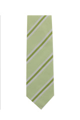 Cesare Attolini Green Striped Silk Tie (10007)