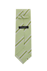 Cesare Attolini Green Striped Silk Tie (10007)