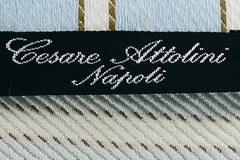 Cesare Attolini Light Blue Striped Linen Blend Tie (1601)