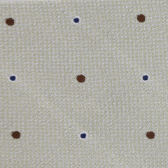 Cesare Attolini Cream Polka Dot Silk Tie (1515)
