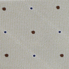 Cesare Attolini Cream Polka Dot Silk Tie (1515)