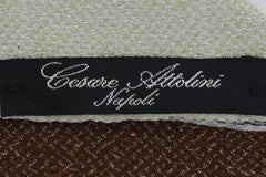 Cesare Attolini Cream Polka Dot Silk Tie (1515)