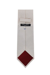 Cesare Attolini Off White Polka Dot Silk Tie (1560)