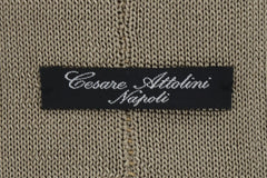 Cesare Attolini Beige Solid Silk Tie (1542)