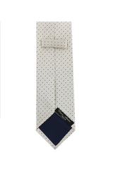 Cesare Attolini Off White Polka Dot Silk Tie (1527)
