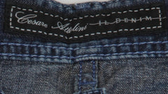 $904 Cesare Attolini Denim Blue Solid Jeans - Slim - (CA926264) - Parent