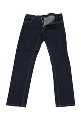 $904 Cesare Attolini Denim Blue Solid Jeans - Slim - (CA617266) - Parent
