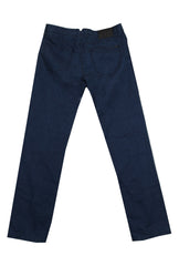 $695 Cesare Attolini Dark Blue Solid Jeans - Slim - (CA522241) - Parent