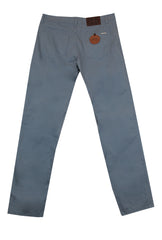 $695 Cesare Attolini Light Blue Solid Jeans - Slim - (CA522248) - Parent