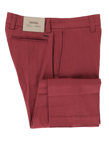 Cesare Attolini Red Solid Cotton Blend Pants - Slim - (CA532314) - Parent
