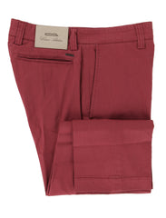 Cesare Attolini Red Solid Cotton Blend Pants - Slim - (CA532314) - Parent