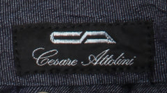 $904 Cesare Attolini Denim Blue Solid Jeans - Slim - (CA9262628) - Parent