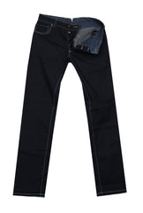 $695 Cesare Attolini Dark Blue Solid Jeans - Slim - 38/54 - (CA515244)