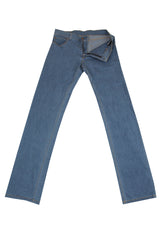 $904 Cesare Attolini Denim Blue Solid Jeans - Slim - 32/48 - (CA9262627)