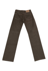 $910 Cesare Attolini Olive Green Solid Jeans - Slim - (CA9262620) - Parent
