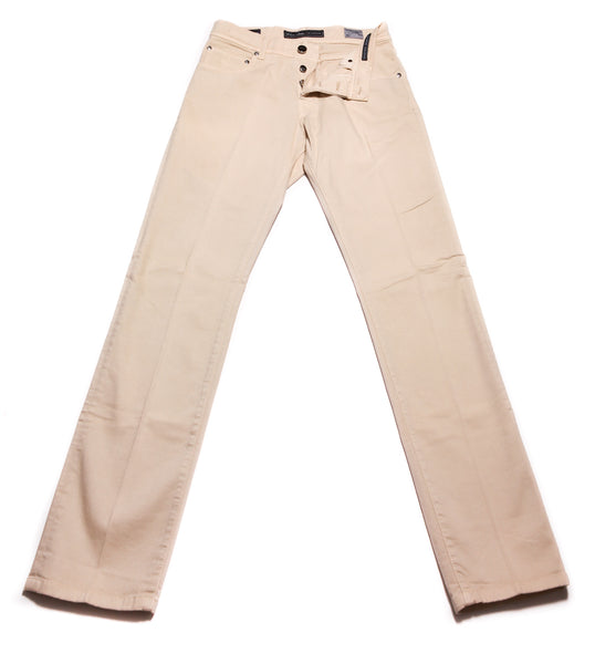 Cesare Attolini Beige Solid Cotton Blend Pants - Slim - (1209) - Parent