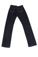 $904 Cesare Attolini Denim Blue Solid Jeans - Slim - (CA926263) - Parent