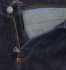 $1034 Cesare Attolini Denim Blue Solid Jeans - Slim - (CA926261) - Parent