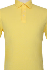 $375 Fedeli Yellow Solid Piqué Polo - (FD916257) - Parent