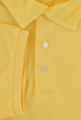 $375 Fedeli Yellow Solid Piqué Polo - (FD916257) - Parent