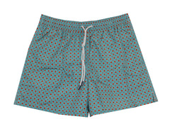 $240 Fedeli Blue Floral Swim Shorts - Small - (FD521255)