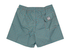 $240 Fedeli Blue Floral Swim Shorts - (FD521255) - Parent