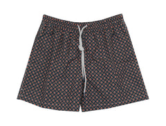 $240 Fedeli Dark Blue Floral Swim Shorts - (FD521254) - Parent