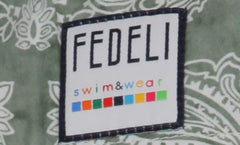 $240 Fedeli Green Paisley Swim Shorts - (FD521253) - Parent