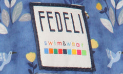 $240 Fedeli Blue Floral Swim Shorts - (FD528258) - Parent