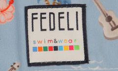 $240 Fedeli Light Blue Floral Swim Shorts - (FD528259) - Parent