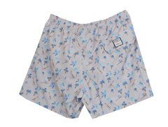 $240 Fedeli Light Gray Floral Swim Shorts - (FD528257) - Parent