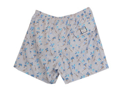 $240 Fedeli Light Gray Floral Swim Shorts - (FD528257) - Parent