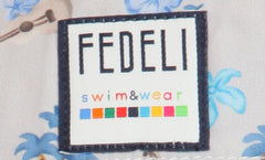 $240 Fedeli Light Gray Floral Swim Shorts - (FD528257) - Parent