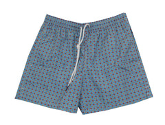 $240 Fedeli Blue Floral Swim Shorts - Small - (FD528254)
