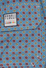 $240 Fedeli Blue Floral Swim Shorts - (FD528254) - Parent