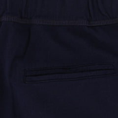 $495 Fedeli Navy Blue Solid Cotton Sweat Shorts - (FD44262) - Parent