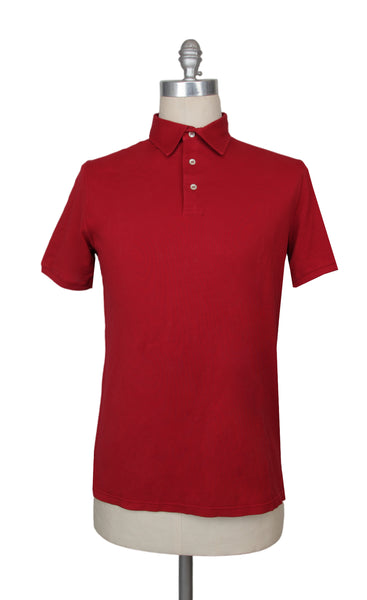 $375 Fedeli Red Solid Piqué Polo - (FD916253) - Parent