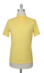 $375 Fedeli Yellow Solid Piqué Polo - (FD916254) - Parent
