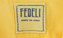 $375 Fedeli Yellow Solid Piqué Polo - (FD916254) - Parent