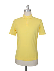 $375 Fedeli Yellow Solid Piqué Polo - (FD916255) - Parent