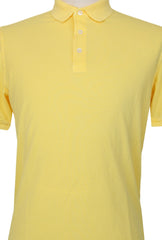 $375 Fedeli Yellow Solid Piqué Polo - (FD916255) - Parent
