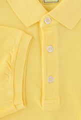 $375 Fedeli Yellow Solid Piqué Polo - (FD916255) - Parent