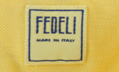 $375 Fedeli Yellow Solid Piqué Polo - (FD916255) - Parent