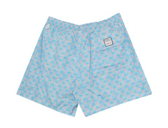 $240 Fedeli Light Blue Fancy Swim Shorts - (FD528251) - Parent