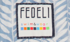 $240 Fedeli Light Blue Floral Swim Shorts - (FD528253) - Parent