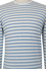 $1025 Fedeli Light Blue Cashmere Blend Crewneck Sweater - (FD38252) - Parent