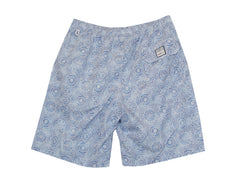 $240 Fedeli Light Blue Floral Swim Shorts - (FD5282510) - Parent