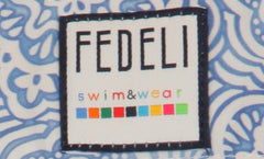 $240 Fedeli Light Blue Floral Swim Shorts - (FD5282510) - Parent
