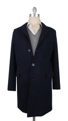 $3250 Fedeli Navy Blue Cashmere Solid Jacket - 40/50 - (FD10120241)